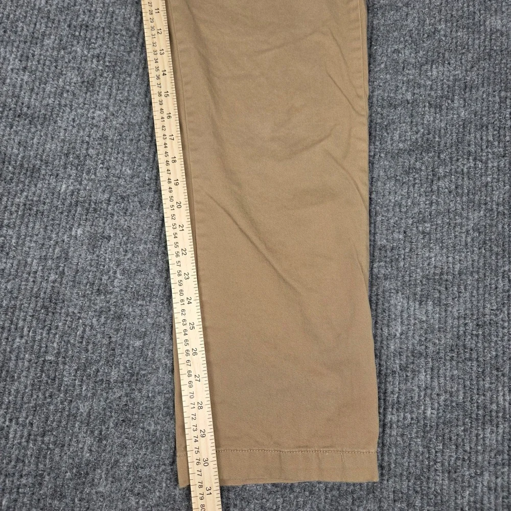 J.Crew Mercantile Flex Khaki Chino Pants Plaid‎ Flannel Lined Tan Mens 33x32